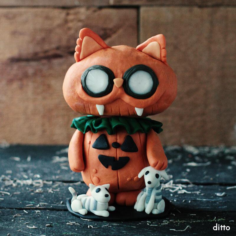 Little Pumpkin Zombie Kitty or Little Green Zombie Kitty