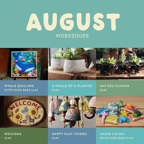 August Adult & Family | Self-Paced Workshops & Glazing