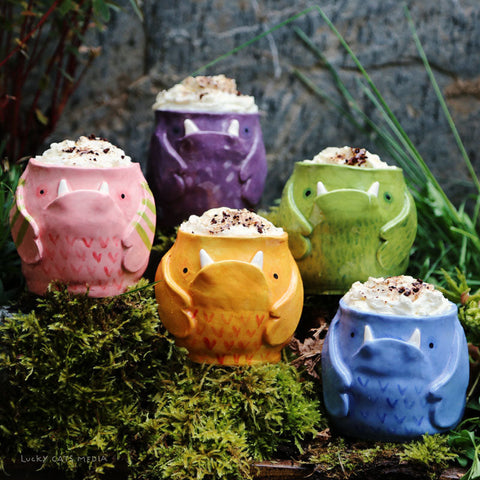 October | Monster Mug | 1.5 Hr Instructor Guided Workshop {member pricing} 1 person for $25, 2 for $35, 3 for $45, 4 for $55